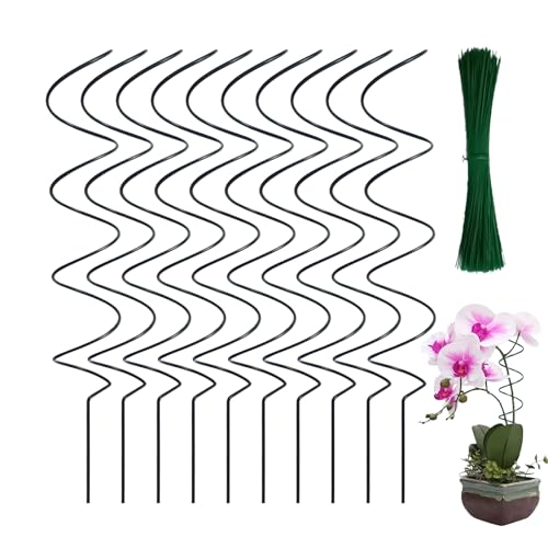 Monozoz Twist - Pflanzenstützstäbe aus Metall für - Windabweisende Struktur Garten Rebe Pflanzen Stützstäbe für Obst Gemüse Kletterblumen von Monozoz
