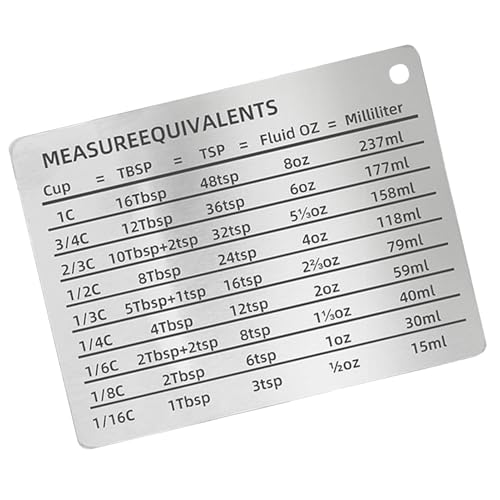 Monozoz Umrechnungstabelle für die Küche, Magnet, Edelstahl-Einheiten, Umrechnungstabellen-Magnete mit klarem Text, Kühlschrankmagnete für Kühlschrank, Metalltür und alle Metalloberflächen Monozoz Umrechnungstabelle für die Küche, Magnet, Edelstahl-Einheiten, Umrechnungstabellen-Magnete mit klarem Text, Kühlschrankmagnete für Kühlschrank, Metalltür und alle Metalloberflächen von Monozoz