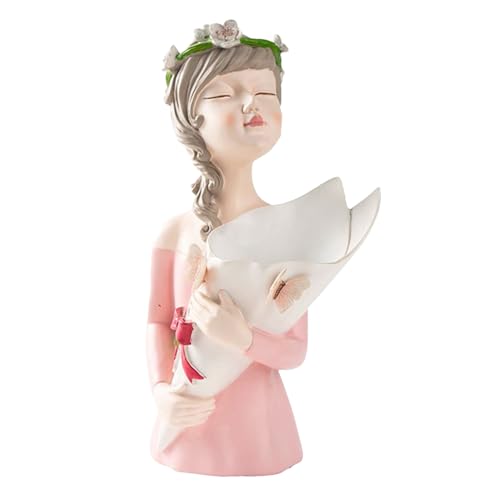 Monozoz Vase für Mädchen, künstlerische Mädchenfigur, weibliche Skulptur, Schreibtisch-Pflanzgefäß, ästhetischer, dekorativer moderner Blumenhalter für Wohnzimmer, Zuhause, Arbeitsplätze von Monozoz