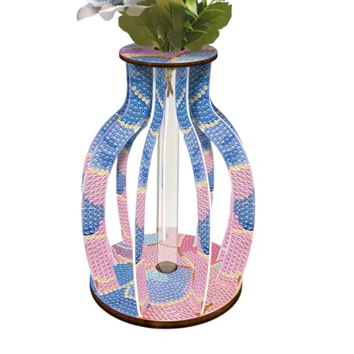 Monozoz Vase mit Strasssteinen, Kunstmalerei, Handwerk, Edelstein-Vase, handgefertigtes dekoratives Zubehör für Damen, Herren, Anfänger, Kinder, Mutter, Freundin von Monozoz