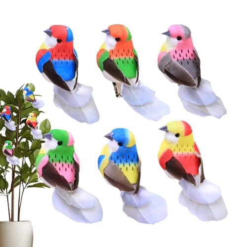 Monozoz Vogel-Dekoration für den Außenbereich – Gartenvögel Dekorationen für den Außenbereich, simulierte, weiche, realistische Dekorationen für den Innenbereich, Wohnzimmer, Hochzeit, Balkon, Pflanze von Monozoz