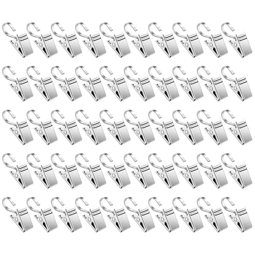 Monozoz Vorhang-Kleiderbügel mit Clips, 50 x Metall-Lichterkette, S-Haken, Garten, Innenhöfe, Dekoration, Kunsthandwerk für Zuhause, Camping Monozoz Vorhang-Kleiderbügel mit Clips, 50 x Metall-Lichterkette, S-Haken, Garten, Innenhöfe, Dekoration, Kunsthandwerk für Zuhause, Camping von Monozoz