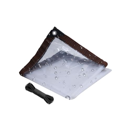 Monozoz Wasserdichte Abdeckplane, transparente Plane mit Ösen für Garten, strapazierfähig, Pflanzenschutzzubehör für Gewächshaus, Garten, Pflanze, Campingmöbel, Terrasse von Monozoz