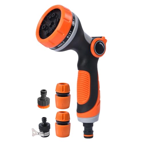 Monozoz Wasserschlauch Druckdüse | Garten Wasserschlauch Düse Sprühkopf - Multifunktionaler rostfreier Haustiere Dusche Waschstab für Decks Rasen Auffahrten Terrassen von Monozoz