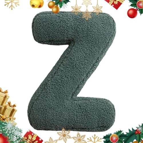 Monozoz Weiches Initialen-Wurfkissen, weiches Initialen-Alphabet-Kissen, weiches Buchstabenförmiges Alphabet-Kissen für Sofa, Couch, Bett, Auto von Monozoz
