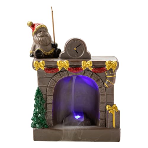 Monozoz Weihnachtlicher Räucherstäbchenhalter für Stäbchen, Kamin-Design, Räucherkegelbrenner, Ornament – Rückfluss-Räuchergefäß, bezaubernde Heimdekoration, Feiertagstischdekoration für Zuhause Monozoz Weihnachtlicher Räucherstäbchenhalter für Stäbchen, Kamin-Design, Räucherkegelbrenner, Ornament – Rückfluss-Räuchergefäß, bezaubernde Heimdekoration, Feiertagstischdekoration für Zuhause von Monozoz