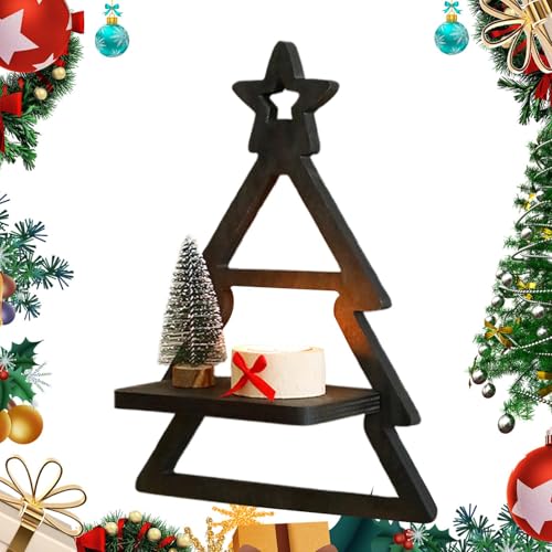 Monozoz Weihnachtsbaumregale Wand | Holz Weihnachtskerzen Wandregal | Dekoratives Weihnachtsbaumregal für Badezimmer Wohnzimmer Schlafzimmer Wand Boho von Monozoz