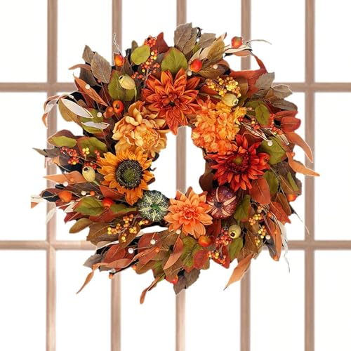 Monozoz Weihnachtskränze, Türkranz, Kürbis, 41,9 cm, künstlicher Weihnachtsschmuck, Ernte, Bauernhaus, Ahorn, Weihnachtsdekoration für Haustür Monozoz Weihnachtskränze, Türkranz, Kürbis, 41,9 cm, künstlicher Weihnachtsschmuck, Ernte, Bauernhaus, Ahorn, Weihnachtsdekoration für Haustür von Monozoz