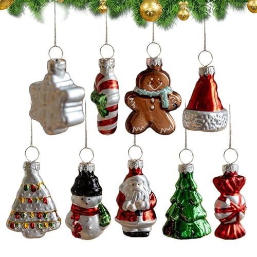 Monozoz Weihnachtsmann-Ornamente für den Weihnachtsbaum, Glas, Innenbereich, Weihnachtsbaumdekoration, lustige Dekoration für Fenster, Bäume, Wände, Tür von Monozoz
