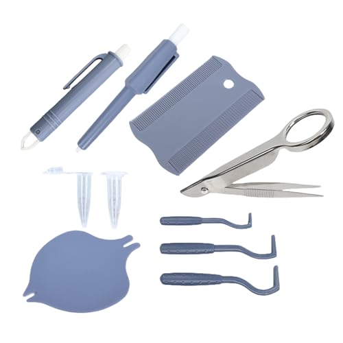 Monozoz Zeckenentferner-Werkzeug – Welpen-Flohzieher-Set | Multifunktionales ergonomisches Floh- und Zeckenentferner-Set für Hunde, Katzen und Haushalte mit mehreren Haustieren von Monozoz
