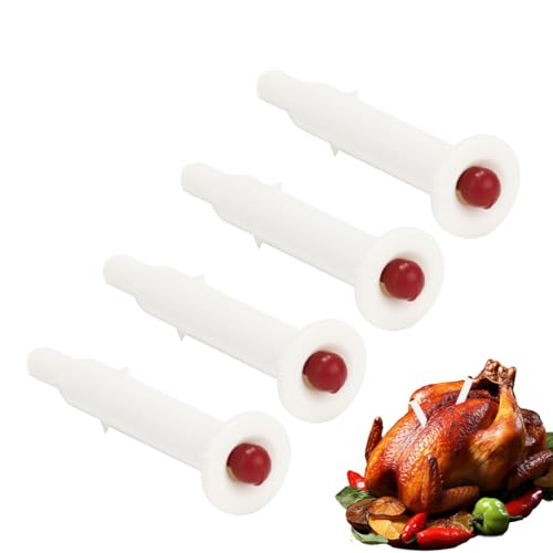 Pop-Up-Timer/Thermometer, 4 Stück Plas tic Pop-Up-Geflügelthermometer, Pop-Up-Temperaturmessgerät für geröstetes Huhn, Truthahn-Timer, Kochen von Fleisch, präzises Herausspringen Gadget von Monozoz