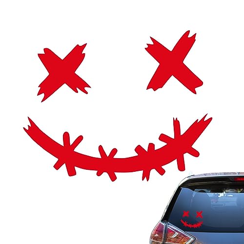 Smile Car Decal, Waterproof Decorative Smile Face Decals for Cars, Helmets Stickers, Funny Smile Car Sticker for Cars Electric Bicycles Motorbike Monozoz von Monozoz