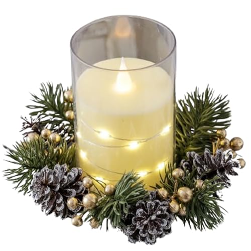 Weihnachtskerzenring, Adventskranz, Kerzenhalter, 20 cm, Weihnachts-Adventskranz, Kerzenhalter, künstliche Girlande, Kerzenring, robuster Konstruktionskranz, 4 Stück Weihnachtskerzenring, Adventskranz, Kerzenhalter, 20 cm, Weihnachts-Adventskranz, Kerzenhalter, künstliche Girlande, Kerzenring, robuster Konstruktionskranz, 4 Stück von Monozoz
