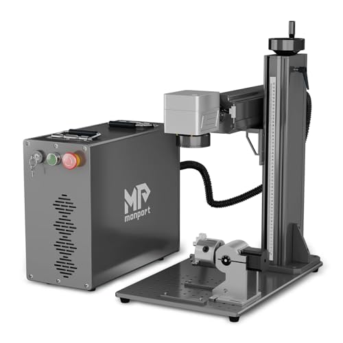 Monport 80W GPRO Faserlaser Graviermaschine mit Rotary, LightBurn kompatible 10000mm/s schnelle präzise Lasergravur, MOPA Farbmarkierungsmaschine mit rote Punktzeiger BSL enthalten für Metall Holz Monport 80W GPRO Faserlaser Graviermaschine mit Rotary, LightBurn kompatible 10000mm/s schnelle präzise Lasergravur, MOPA Farbmarkierungsmaschine mit rote Punktzeiger BSL enthalten für Metall Holz von Monport