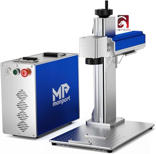 Monport Faserlaser Graviermaschine 30W mit LightBurn, Fiber Laser Engraver & Cutter mit BSL Rote Punktzeiger 0.01mm Präzision, 150x150mm Raycus Lasergravur für Silber Schiefer Metall Monport Faserlaser Graviermaschine 30W mit LightBurn, Fiber Laser Engraver & Cutter mit BSL Rote Punktzeiger 0.01mm Präzision, 150x150mm Raycus Lasergravur für Silber Schiefer Metall von Monport