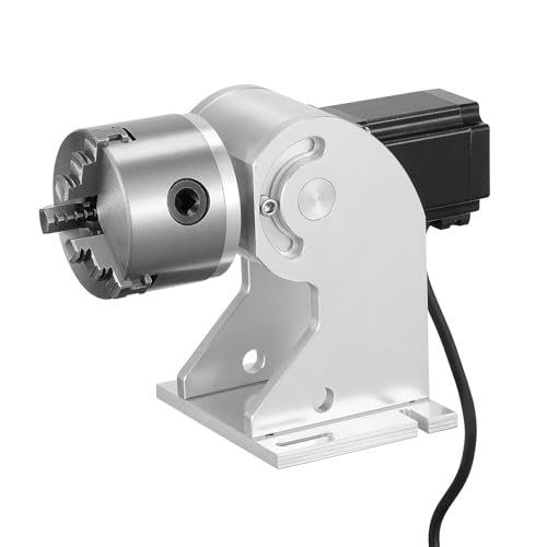 Monport Rotationswalze Rotary Roller, 80 MM Rotary Axis für Faserlaser Graviermaschine, 360° Rund Gravur für Weingläser Schmuck Ringe, Laser Engraving Machine Rotary Tool von Monport