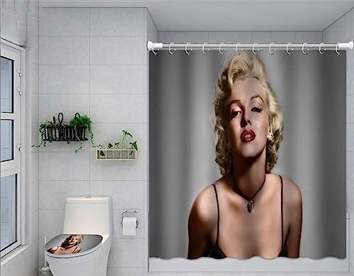 Monroe Duschvorhang,Wasserdicht Schimmel beschwert schnell trocknend Vorhang,Waschbar Bad dekorative Partition Vorhang mit 12 Haken von Monroe