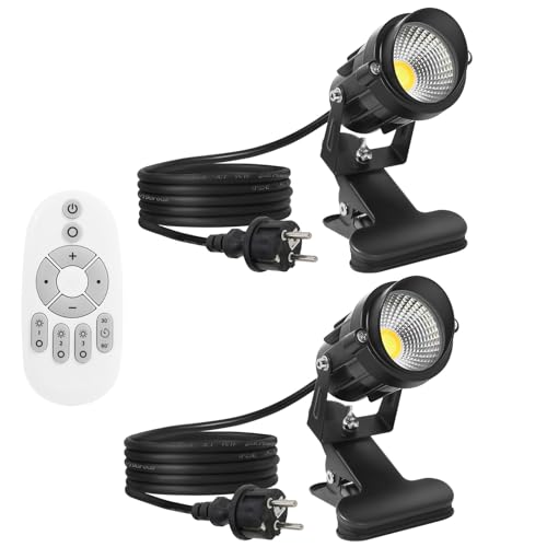 Monsing 7W LED Strahler 3 Farbtemperaturen mit Clip 2m Kabel mit Stecker Led Garten Beleuchtung Gartenleuchte Gartenstrahler Rasenstrahler IP65 Wasserdicht für Outdoor Hof Rasen (3 Farben) von Monsing