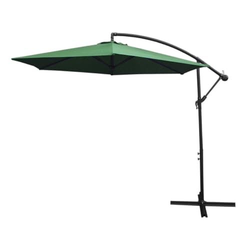 3m freischwingender Sonnenschirm Freischwinger Gartenschirm mit Kippfunktion, Sockel und Hülle im Set Grün von Monster Shop