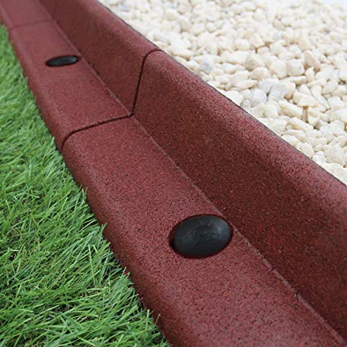 8 Stück Rasenkante Rasenkantensystem Pflasterkante Pflanzenbordüre Beeteinfassung Mähkante Rasenabgrenzung Gartengestaltung Einfassung Terracotta 1,2m von Monster Shop