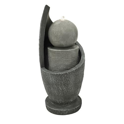 Kaskadierende Outdoor-Wasseranlage – Elektrischer Gartenbrunnen in Grau – warmweiße LED-Leuchten – Netzbetriebene Pumpe – Deko für Garten & Zuhause – Zen Cascade – Reinigungsbürste Kaskadierende Outdoor-Wasseranlage – Elektrischer Gartenbrunnen in Grau – warmweiße LED-Leuchten – Netzbetriebene Pumpe – Deko für Garten & Zuhause – Zen Cascade – Reinigungsbürste von Monster Shop
