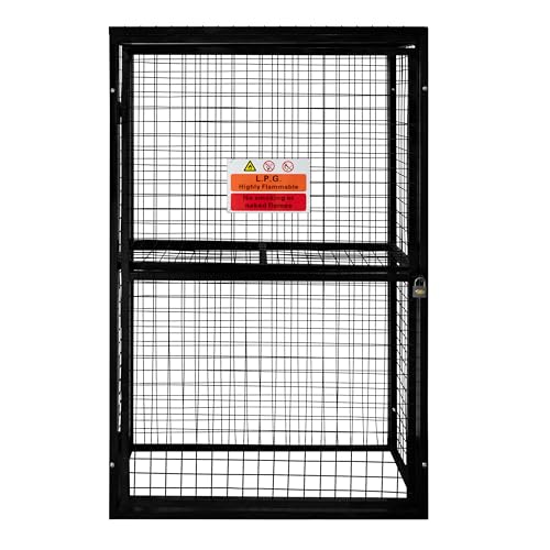 Klappbare Gasflaschenlagerung | 184 x 116 x 57cm | Sicher mit Vorhängeschloss + 2 Schlüssel | Verzinkter Stahl 3mm Drahtstärke | 6 x 19kg / 2 x 47kg Flaschen | Abnehmbarer Regal + GRATIS Warnschild von Monster Shop