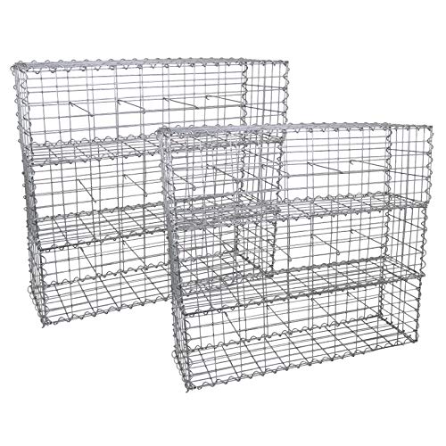 Monster Shop 6 x Gabionen Steingabionen Schüttkorb Gabionenkörbe Steinkörbe Gitterkorb Gabionenzaun Drahtkorb Zäune Mauer Sichtschutz Garten 100cm x 30cm x 30cm Gratis Kabelbinder und Spiralhaken von Monster Shop