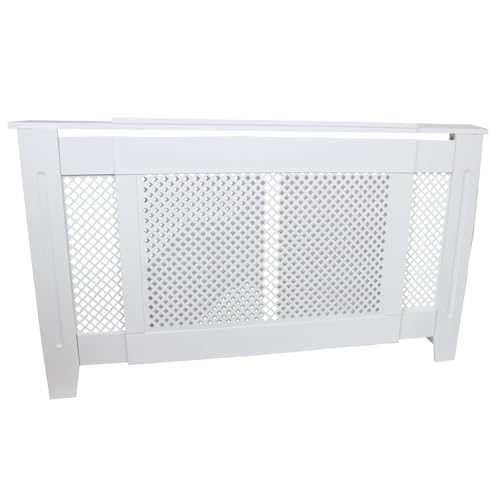 MonsterShop Heizkörperverkleidung Heizkörperabdeckung Heizkörper Abdeckung Heizungsabdeckung Gitter Abdeckung 1400mm-1920mm B x 820mm H x 205mm T in Weiß von Monster Shop