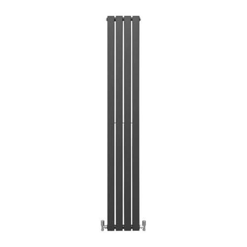 Paneelheizkörper Flachheizkörper Design Heizkörper Heizung 180cm x 28cm Anthrazit Grau Vertikal Heizgerät Doppellagig Wandheizkörper Küche Wohnzimmer Badezimmer Reinigungsbürste und Befestigungsset von Monster Shop