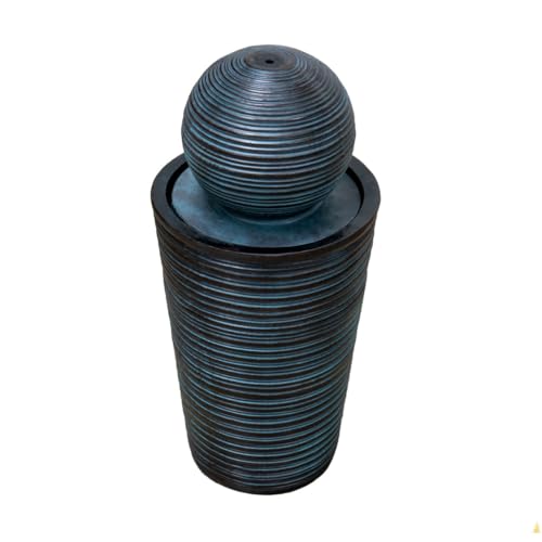 Solar-Wasserspiel mit runder Kugel Wasserbrunnen Solarbrunnen Gartenbrunnen Kugelbrunnen solarbetrieben Schwarz Kaskadenbrunnen Springbrunnen Zierbrunnen Solar AKKU von Monster Shop