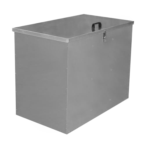 Verzinkter Futterbehälter 3 Fächer 64 Liter Futtertonne Futteraufbewahrung Futterlagerung Futterlager wetterfest Futtertrog mit Deckel witterungsbeständig Futterbox von Monster Shop