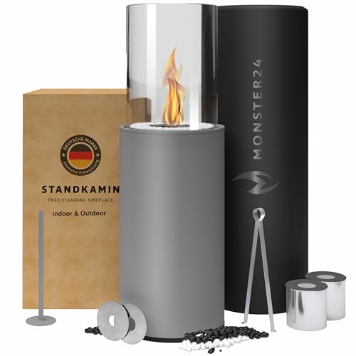 Monster24 runder freistehender Bio-Ethanol Stand-Kamin 80x26x26 cm | schönes Flammenspiel | Bioethanolkamin Outdoor Indoor | Bodenkamin | Standkamin | Terrassenkamin | EN 16647:2015 Zertifiziert Monster24 runder freistehender Bio-Ethanol Stand-Kamin 80x26x26 cm | schönes Flammenspiel | Bioethanolkamin Outdoor Indoor | Bodenkamin | Standkamin | Terrassenkamin | EN 16647:2015 Zertifiziert von Monster24