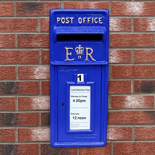 Briefkasten im schottischen Stil Postkasten blau Wandbriefkasten Standbriefkasten Post Box Gusseisen von Monster Shop