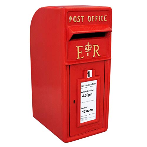 Briefkasten mit Bodenständer Postkasten Standfuß Wandbriefkasten Standbriefkasten englischer Stil rot Gusseisen englischer britischer Briefkasten Schloss Royal Mail Briefkasten roter Gusseisenkasten von Monster Shop