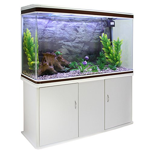 MonsterShop Aquarium Starter Komplettset Aquarium mit passendem Unterschrank Kies Aquarium-Hintergrund 143.5cm H x 120.5cm B x 39cm T von Monster Shop