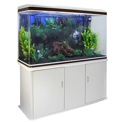 Monstershop Aquarium Starter Komplettset Aquarium mit passendem Unterschrank inklusive Kies Aquarium-Hintergrund Weiß 43.5cm H x 120.5cm L x 39cm B von Monster Shop