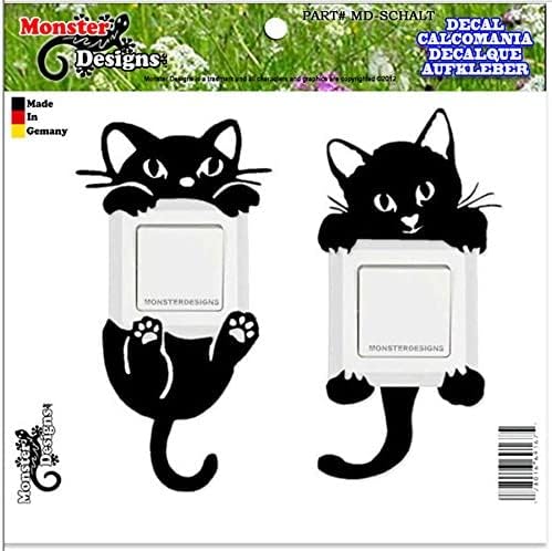Katzen Wandtattoo Aufkleber für Lichtschalter von MonsterDesigns