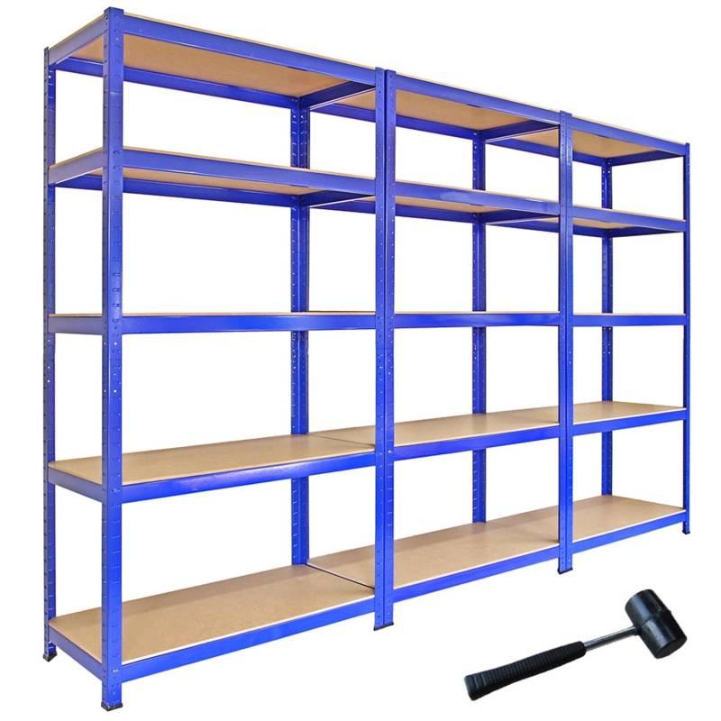 Monstershop 3 x Monster Racking T-Rax 90cm Lagerregal Blau mit Gratis Gummihammer von Monstershop