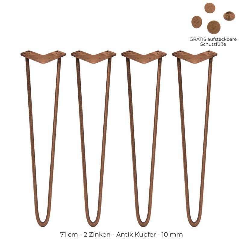 Monstershop 4 x Hairpin Legs Tischbeine 71cm 2 Streben von Monstershop