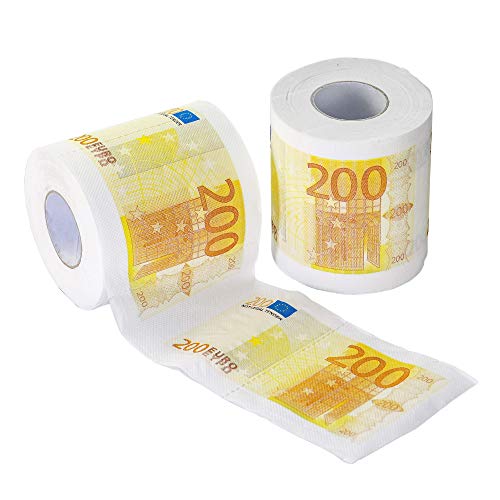 Monsterzeug 2er Set Geld Toilettenpapier - 200 Euro Schein, Bedrucktes Klopapier mit Geldscheinen, 3-lagig Monsterzeug 2er Set Geld Toilettenpapier - 200 Euro Schein, Bedrucktes Klopapier mit Geldscheinen, 3-lagig von Monsterzeug