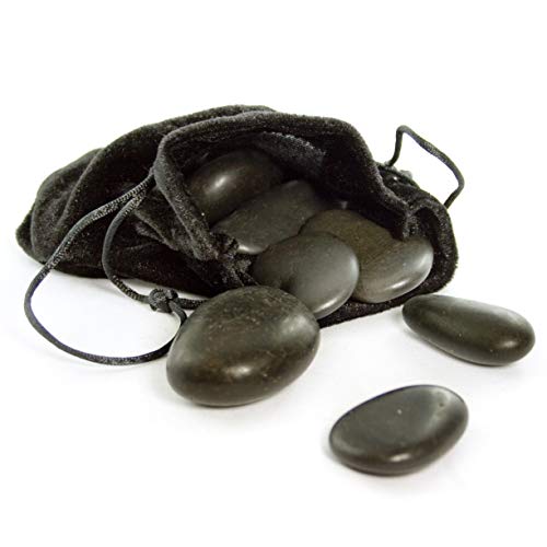 Monsterzeug Wellness Marmorsteine, Massagesteine zur Entspannung, Hot Stones Massage, 9 Steine im Samtbeutel von Monsterzeug