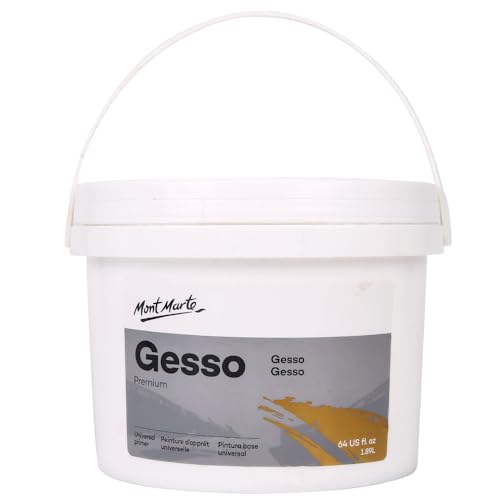 Mont Marte Gesso 1,89 Liter – Weiß – Ideale Grundierung für Acrylfarben und Ölfarben – Perfekter Primer für Leinwände von Mont Marte