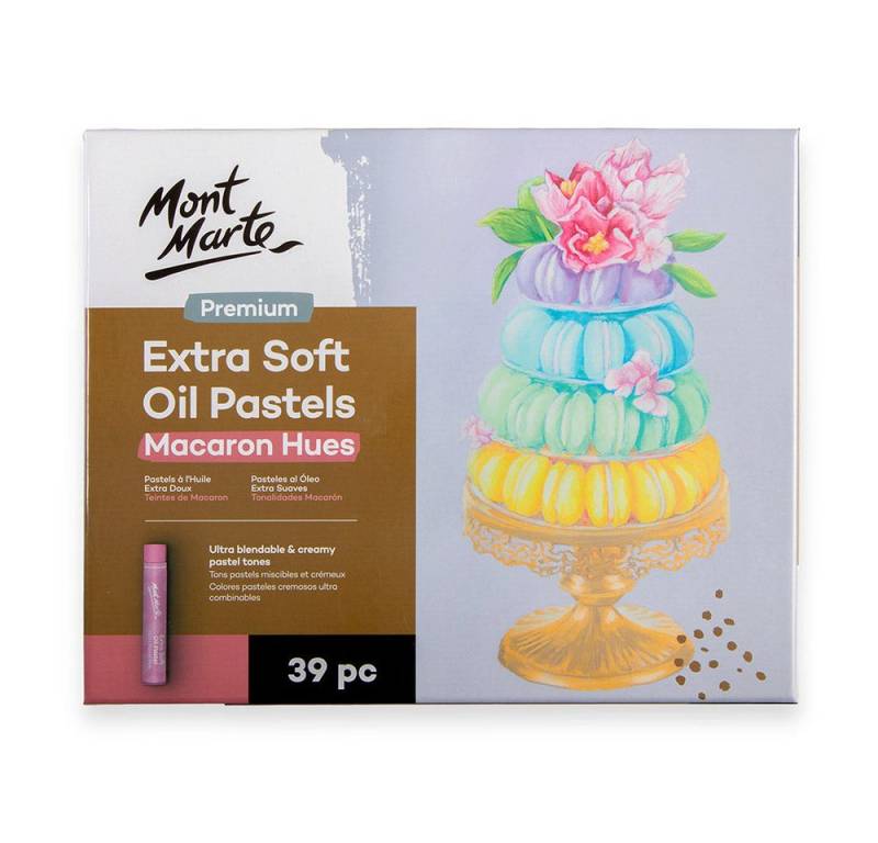 Mont Marte Pastellkreide - Extra weiche Ölpastellkreide Set - 26 / 39 Stk.- Macaron Farben, Für traumhaft lebendige Kunstwerke-Ideal geeignet für Anfänger & Profi von Mont Marte