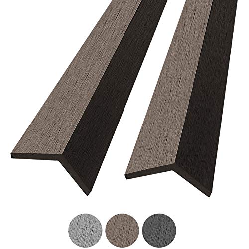 Montafox 5 Stück WPC Abschlussleisten 190 cm Abdeckleiste Terrassendielen Dielen L-Leiste - Dunkelbraun von Montafox