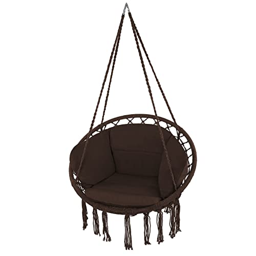 Montafox Hängesessel Hängekorb Hängestuhl Kissen Boho Hängesitz Kissen Kinder Erwachsene, Farbe:Chocolate von Montafox