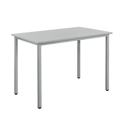 Montafox Tisch 100 x 60 cm Schreibtisch Mehrzwecktisch Tragkraft 200 kg Metallgestell Holz grau einfache Montage Arbeitstisch Bürotisch Küchentisch Esstisch von Montafox