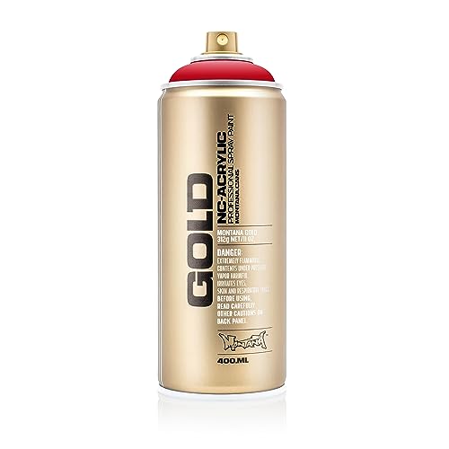 Montana Cans 285646 Spray Dose Gold, Gld400, S3000, 400 ml, Shock red von Montana