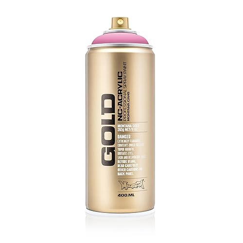 Montana Cans 285660 Spray Dose Gold, Gld400, S4000, 400 ml, Shock Pink light von Montana