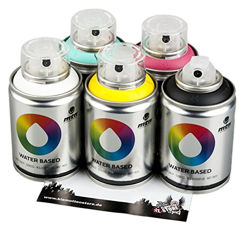 Sprühdosen Set MTN water based Pocket Cans CMYK Farben 5x100ml von Montana Colors