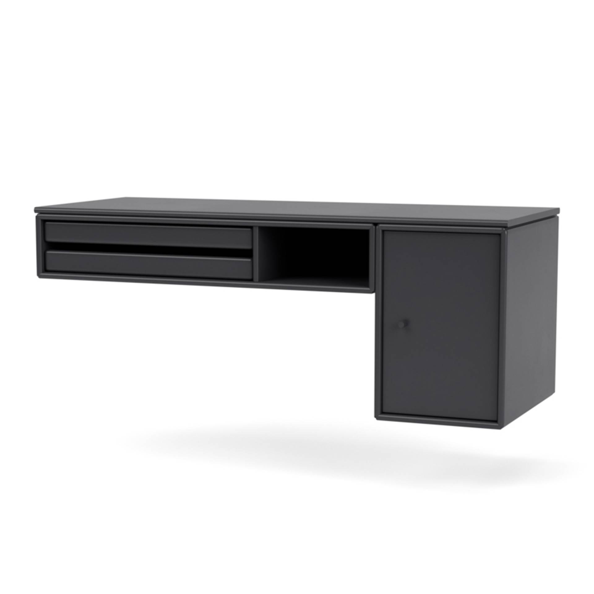 MONTANA // BUREAU - SCHREIBTISCH MIT AUFBEWAHRUNGSMÖGLICHKEIT | 04 ANTHRACITE | SCHWEBEND von Montana